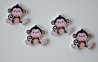 4 boutons BOIS "PETIT SINGE RIGOLO"