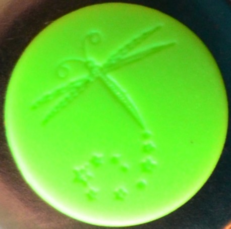 10 Pressions KAM gravées "LIBELLULE" vert fluo MAT