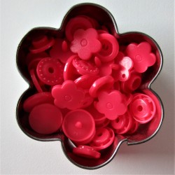 Pressions KAM fleur - rose bonbon MAT