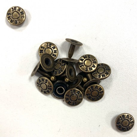 sachet de rivets 10mm jeans bronze