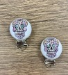Attache tétine en BOIS - calavera