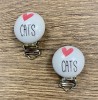 Attache tétine en BOIS - CATS