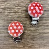 Attache tétine en BOIS - POIS rouge