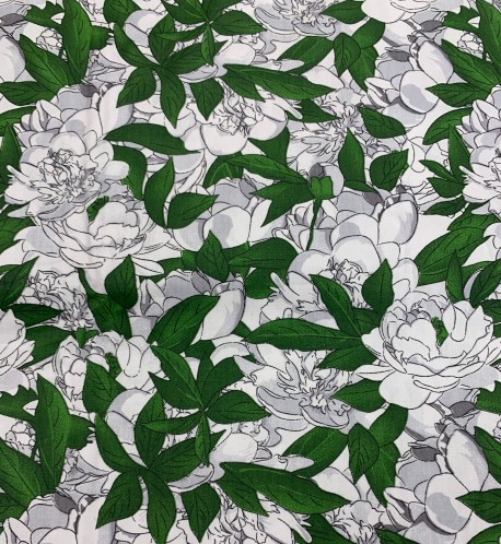 Coton satiné - motif "floral rose"