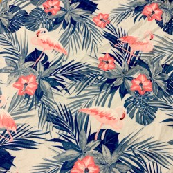 Tissus minkee velours "flamant"