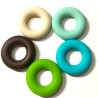 5 anneaux de dentition silicone - tons verts