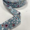 Biais coton "Bleu fleurs"