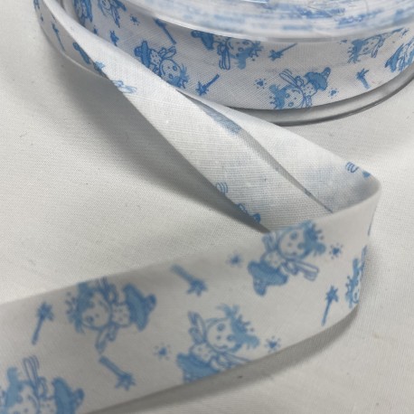 Biais coton "Fées bleu"