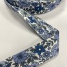 Biais coton "Fleurs bleu"