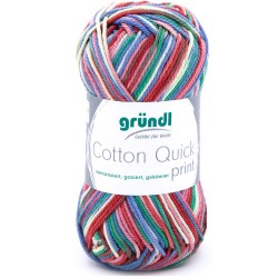 Coton Mercerisé Print "Rose-vert-bleu" - GRUNDL