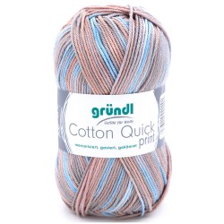Coton Mercerisé Print "Beige Bleu" - GRUNDL