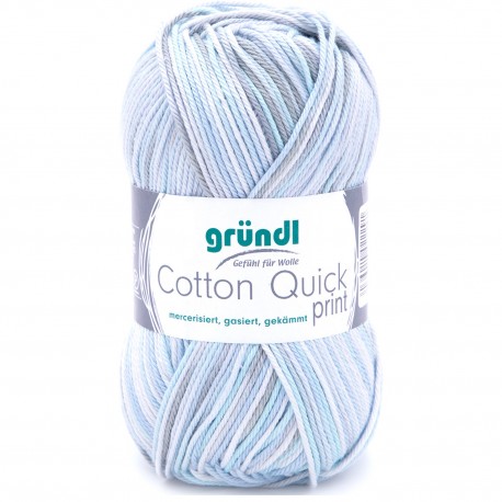 Coton Mercerisé Print "Bleu Marine Gris" - GRUNDL