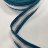 SANGLE coton RAYURE TURQUOISE GRIS 30mm