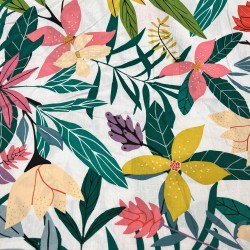 Popeline de coton - motif "HIBISCUS"