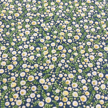 Popeline de coton - motif "DOUCEUR DE FLEURS"
