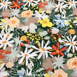Popeline de coton - motif "FLEURS DES CHAMPS"