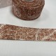 Ruban gros grain "Traits de fleurs" marron
