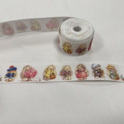 Ruban gros grain "Lapins printanier"