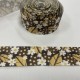 Ruban gros grain "Feuilles margerittes" marron