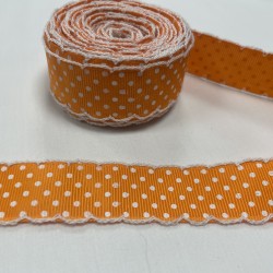 Ruban gros grain "Feuilles margerittes" marron