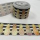 Ruban gros grain "Orange pois blanc bord dentelle"