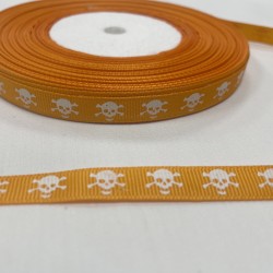 Ruban gros grain "Note de musique dentelle" Jaune