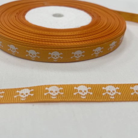 Ruban gros grain "Note de musique dentelle" Jaune