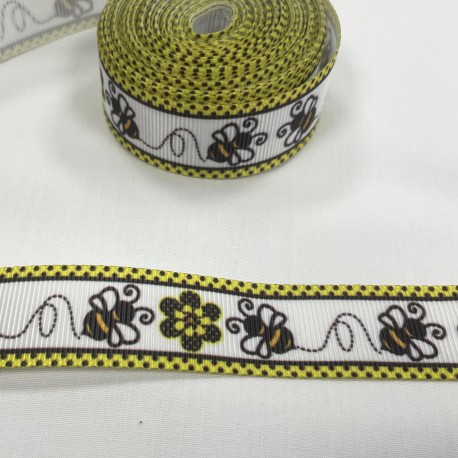 Ruban gros grain "Abeilles"
