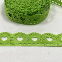 Ruban gros grain "Vert étoile blanche"