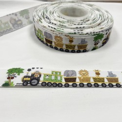 Ruban gros grain "Prairie de panda"