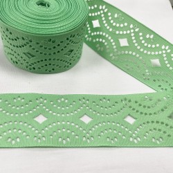 Ruban gros grain "Dentelle vert fluo"
