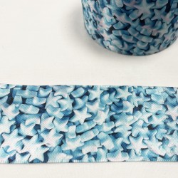 Ruban Satin "Bonbons d'étoile bleu"