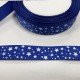 Ruban Gros grain "Bleu roi etoile blanc"