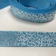 Ruban gros grain "Bleu dentelle cœur"