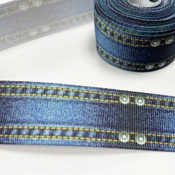 Ruban gros grain "Imitation Jeans"