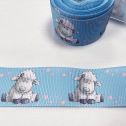 Ruban gros grain Bleu "Petit Mouton"