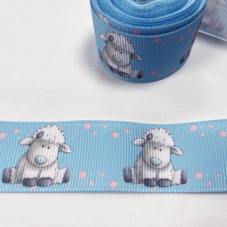 Ruban gros grain Bleu "Petit Mouton"