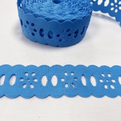 Ruban gros grain Bleu "dentelle"