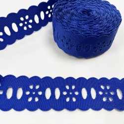 Ruban gros grain Bleu "dentelle"