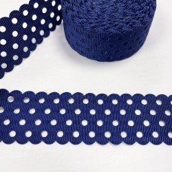 Ruban gros grain Bleu roi "dentelle rond"