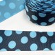 Ruban gros grain Bleu roi "dentelle rond"