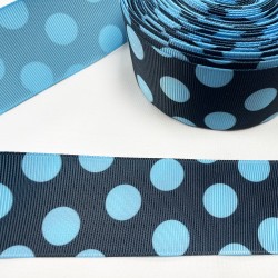Ruban gros grain Bleu roi "dentelle rond"