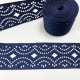 Ruban gros grain Bleu Marine "dentelle frise"