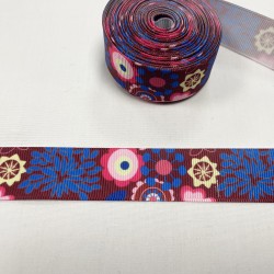 Ruban gros grain "Fleurs Spiker"