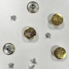 5 boutons JEANS "plat" 17mm ROSE or