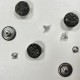 5 boutons JEANS "plat" 17mm ROSE acier