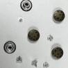 5 boutons JEANS "plat" 17mm pluie  d'étoiles
