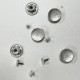 5 boutons JEANS "plat" 17mm patine