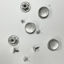 5 boutons JEANS "plat" 17mm patine