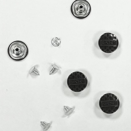 5 boutons JEANS "plat" 17mm SPORT